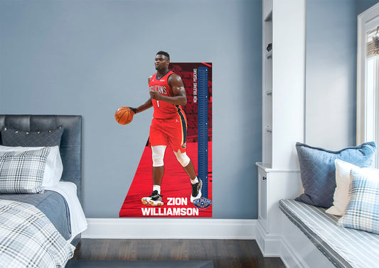New Orleans Pelicans: Zion Williamson Growth Chart - Officially Licensed NBA Removable Adhesive Decal