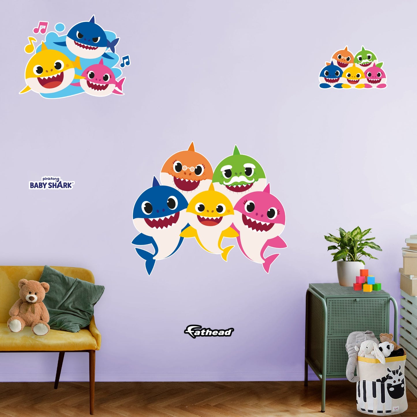 Baby Shark: Family RealBig - Officially Licensed Nickelodeon Removable Adhesive Decal