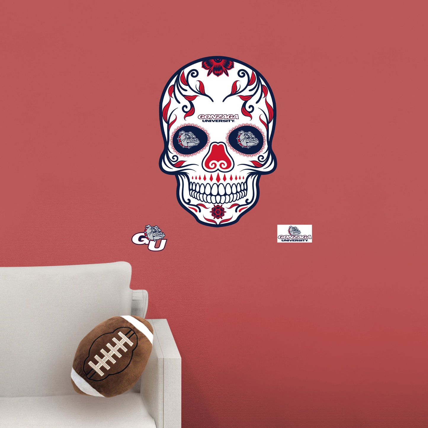 Gonzaga Bulldogs:   Skull        - Officially Licensed NCAA Removable     Adhesive Decal