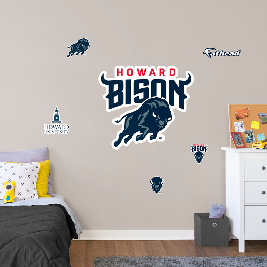 Howard University - RealBig Logo Collection - Official NCAA - Reusable Vinyl Wall Decals #1
