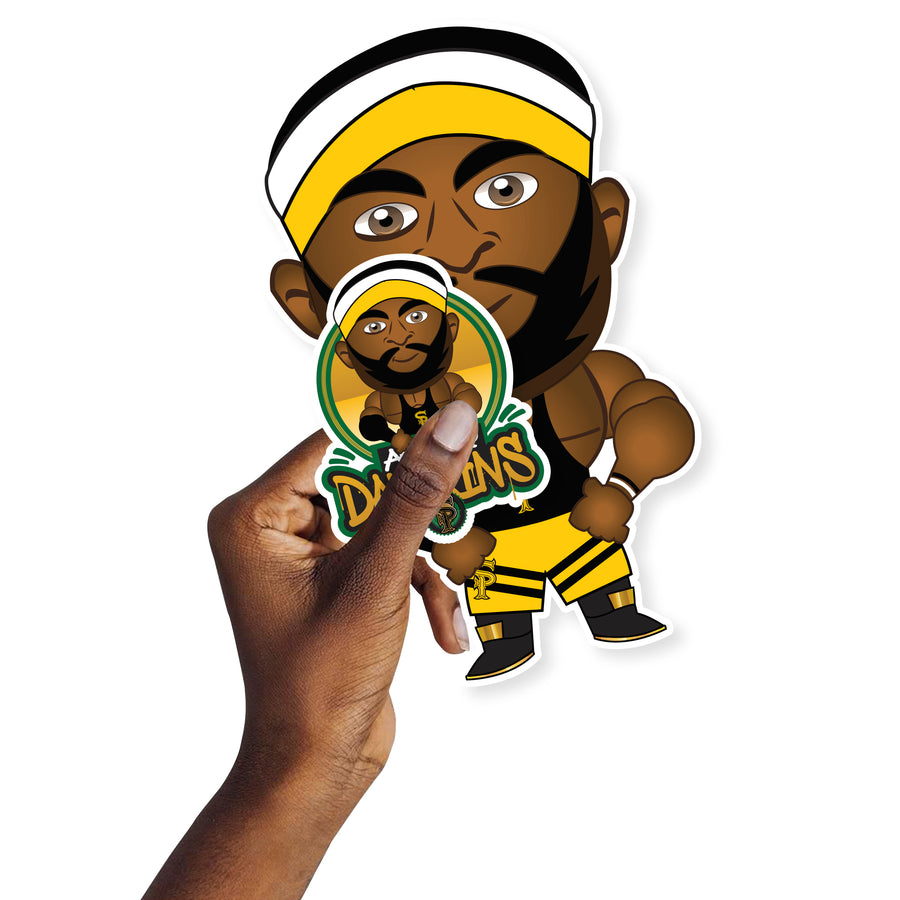 Angelo Dawkins - 5 Minis (Mixed Sizes) - Official WWE - Reusable Vinyl Decals