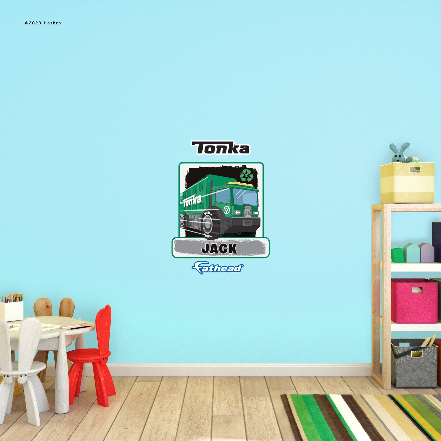 Tonka: Garbage Truck Personalized Name Icon        - Officially Licensed Hasbro Removable     Adhesive Decal