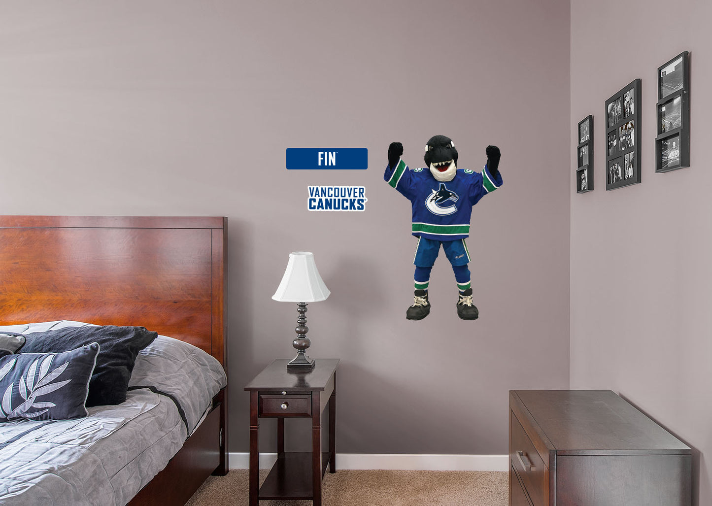 Vancouver Canucks: Fin  Mascot        - Officially Licensed NHL Removable Wall   Adhesive Decal