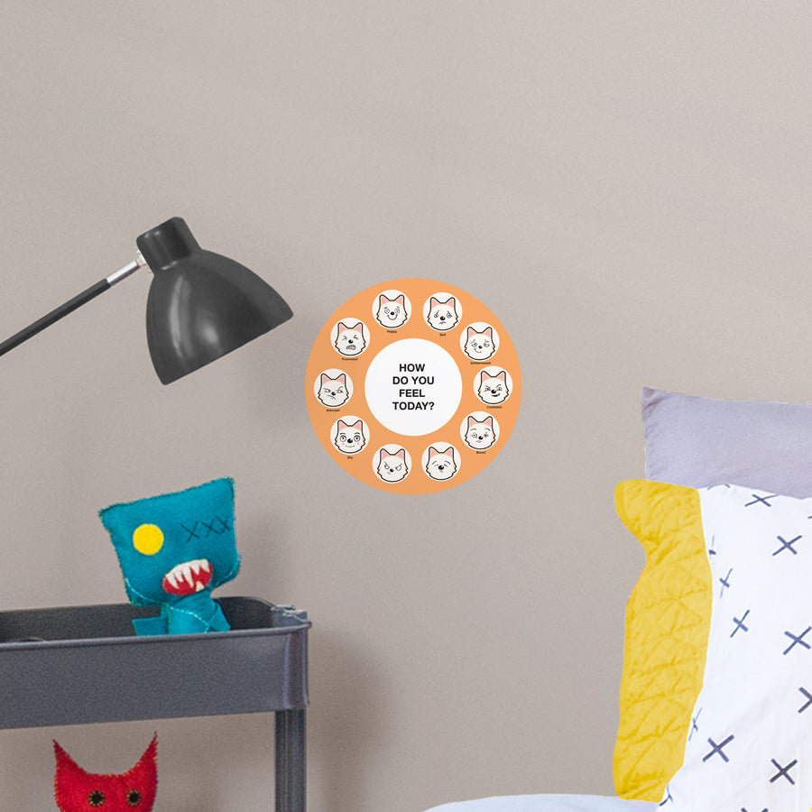 Dry Erase Feeling Chart Dog Faces  - Removable Wall Decal