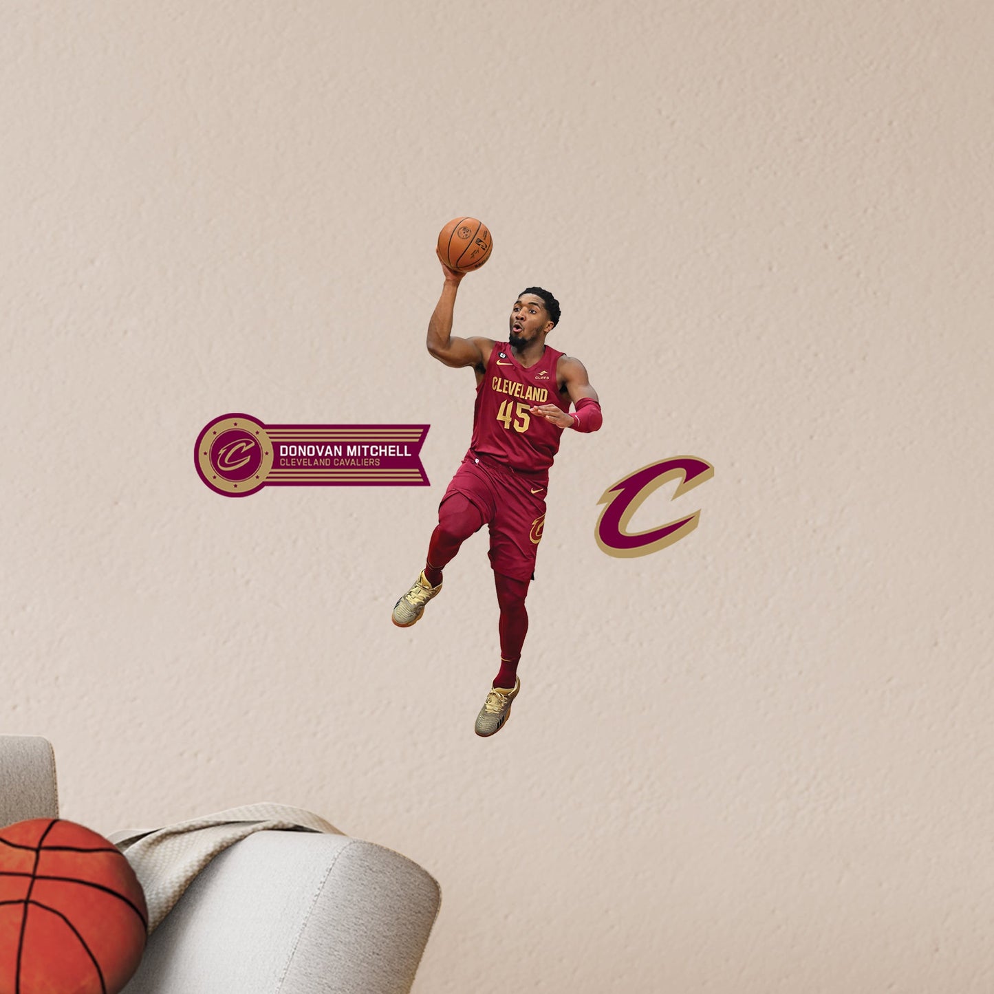 Cleveland Cavaliers: Donovan Mitchell Icon Jersey - Officially Licensed NBA Removable Adhesive Decal