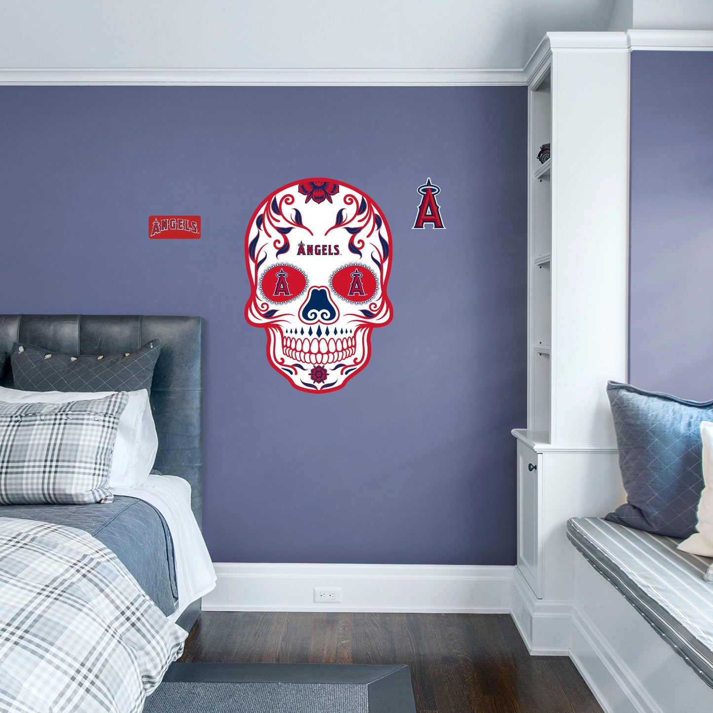 Los Angeles Angels: Skull - Officially Licensed MLB Removable Adhesive Decal