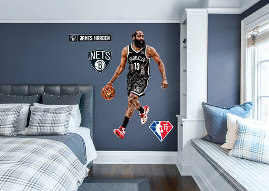 Brooklyn Nets: James Harden 2021 75th Anniversary Limited Edition        - Officially Licensed NBA Removable     Adhesive Decal