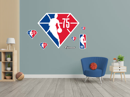 75th Anniversary:  2021 Logo        - Officially Licensed NBA Removable     Adhesive Decal