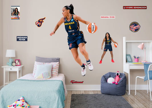 Indiana Fever Kysre Gondrezick         - Officially Licensed WNBA Removable Wall   Adhesive Decal