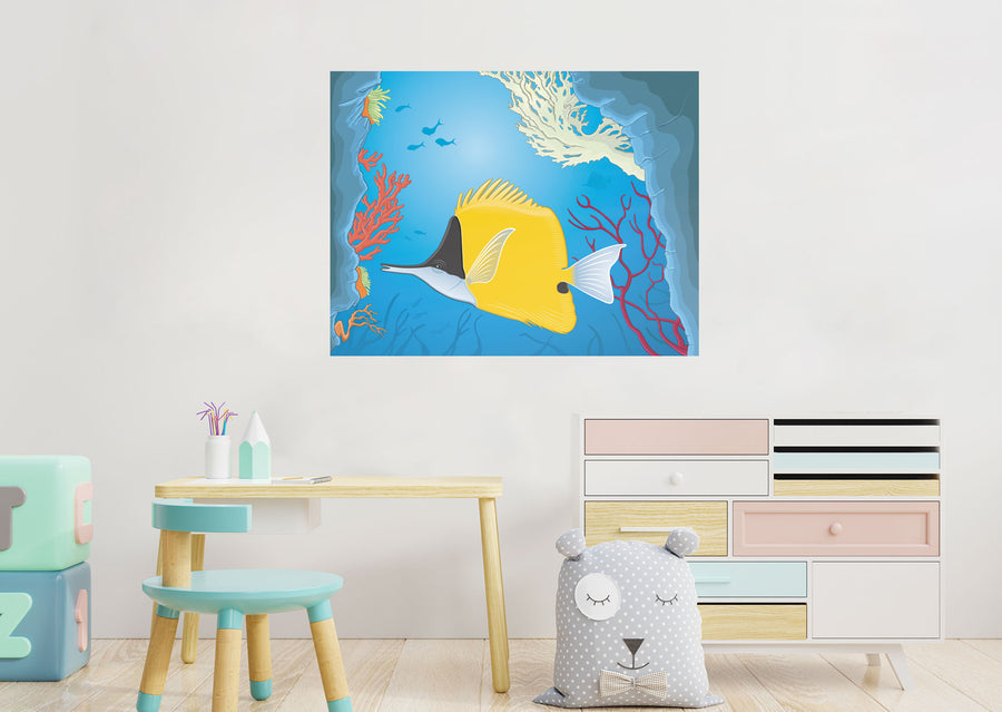 Nursery:  Yellow Fish        -   Removable Wall   Adhesive Decal