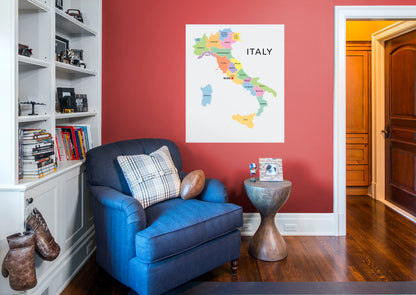 Maps of Europe: Italy Mural        -   Removable Wall   Adhesive Decal