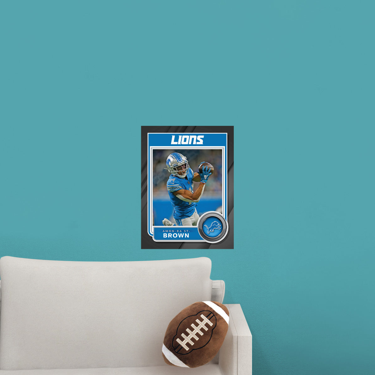 Detroit Lions: Amon-Ra St. Brown Poster - Officially Licensed NFL Removable Adhesive Decal