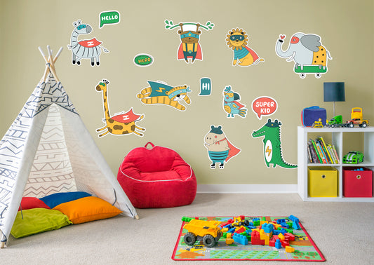 Jungle:  Super Kid Collection        -   Removable Wall   Adhesive Decal