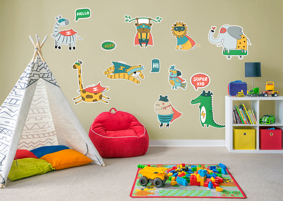 Jungle:  Super Kid Collection        -   Removable Wall   Adhesive Decal