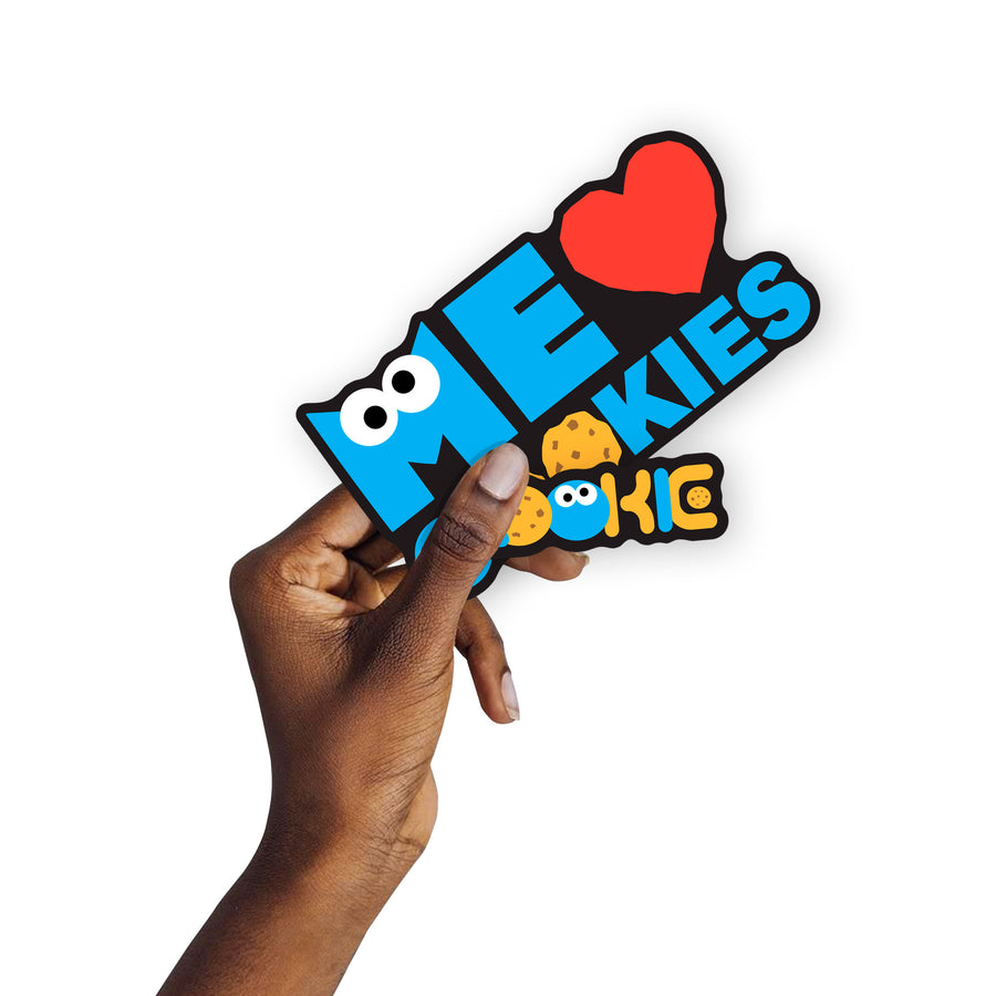 Cookie Monster - 5 Typography Minis (Mixed Sizes) - Official Sesame Street - Sesame Street - Reusable Vinyl Decals