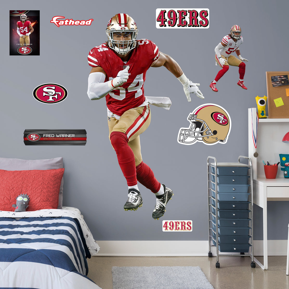 Niners Decal Fred Warner - RealBig Collection - Official NFL - San Francisco 49ers ...