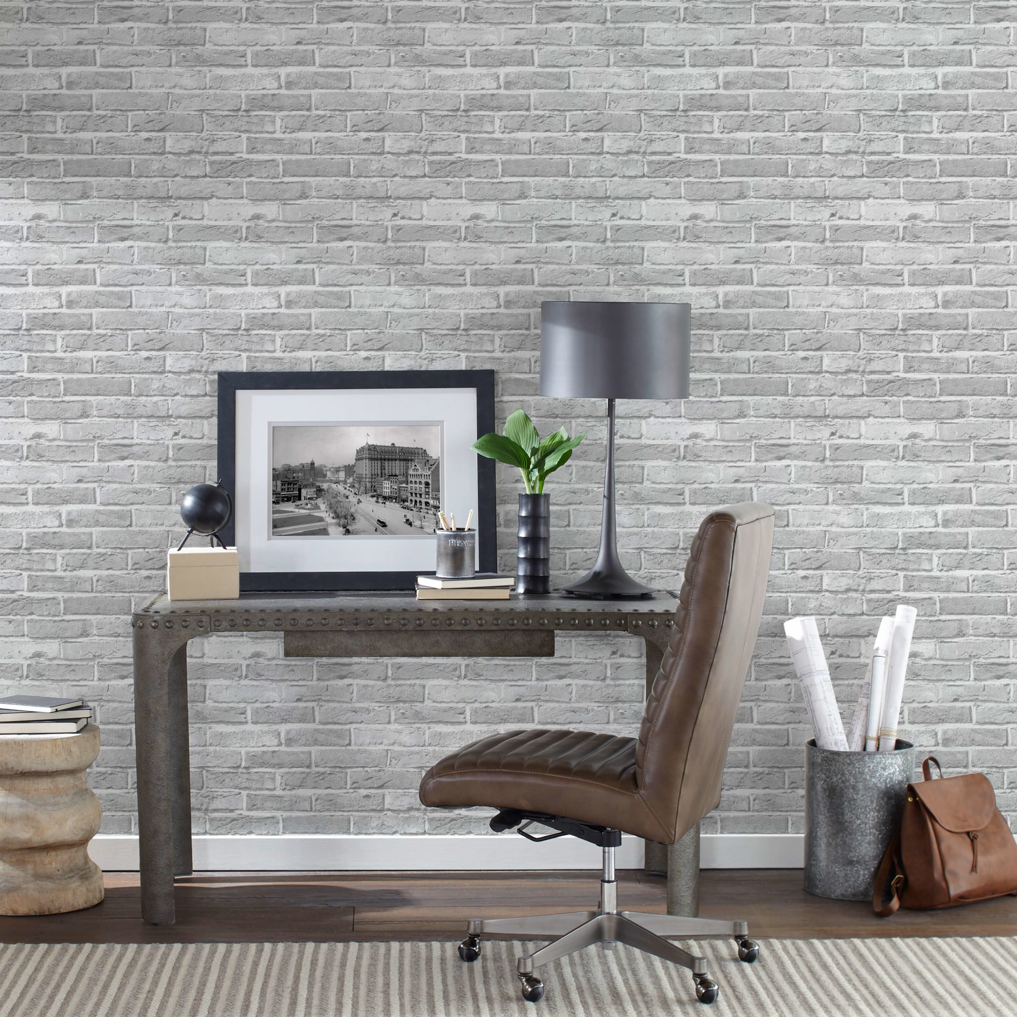 Nu1653 Gray And White Brick Peel And Stick Wallpaper  Fruugo IN