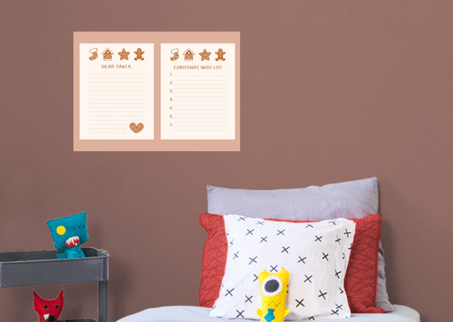 Christmas: Christmas Wish List Dry Erase - Removable Adhesive Decal