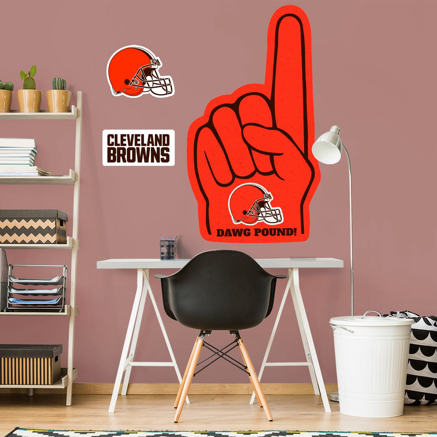 Cleveland Browns - RealBig Foam Finger Collection - Official NFL - Reusable Vinyl Wall Decals