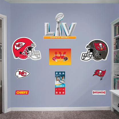 Super Bowl 55 Party Pack  - Officially Licensed NFL Removable Wall Decal