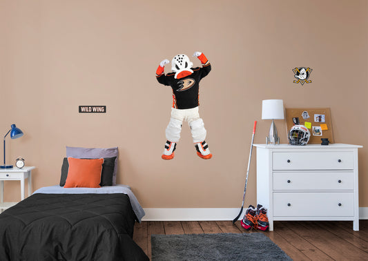 Anaheim Ducks: Wild Wing  Mascot        - Officially Licensed NHL Removable Wall   Adhesive Decal