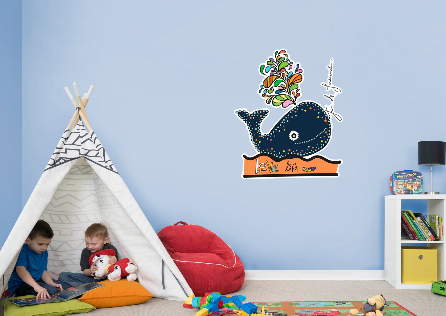 Dream Big Art:  Whale Icon        - Officially Licensed Juan de Lascurain Removable     Adhesive Decal