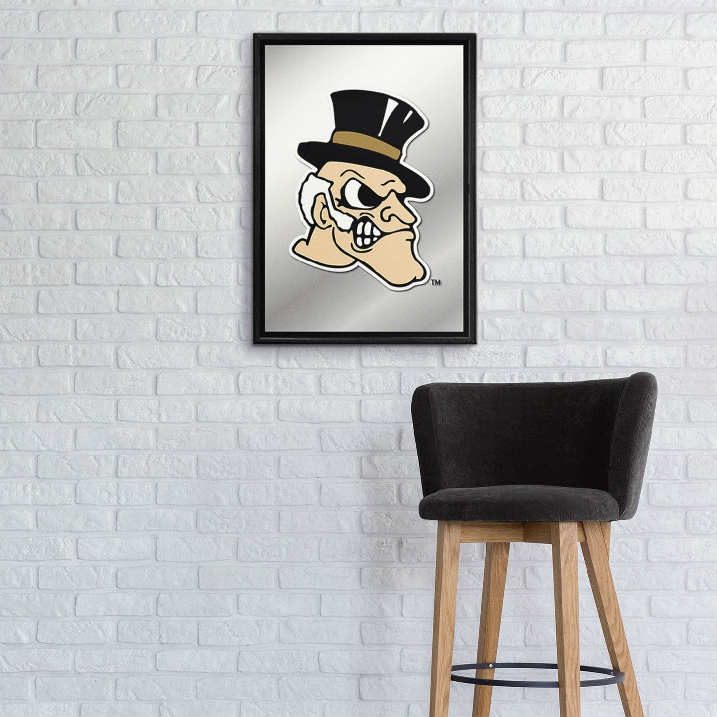 Wake Forest Demon Deacons: Mascot - Framed Mirrored Wall Sign - The Fan-Brand