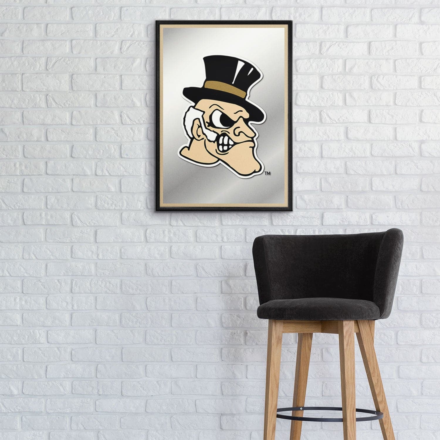 Wake Forest Demon Deacons: Mascot - Framed Mirrored Wall Sign - The Fan-Brand
