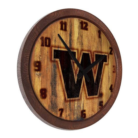 Washington Huskies: Branded "Faux" Barrel Top Wall Clock - The Fan-Brand