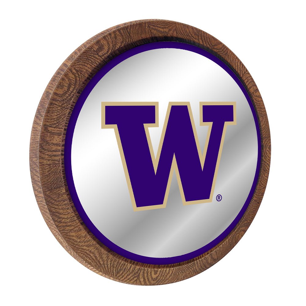 Washington Huskies: Mirrored Barrel Top Mirrored Wall Sign - The Fan-Brand