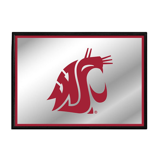 Washington State Cougars: Logo - Framed Mirrored Wall Sign - The Fan-Brand