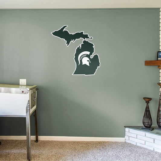 Michigan State Spartans: State of Michigan - Officially Licensed Removable Wall Decal