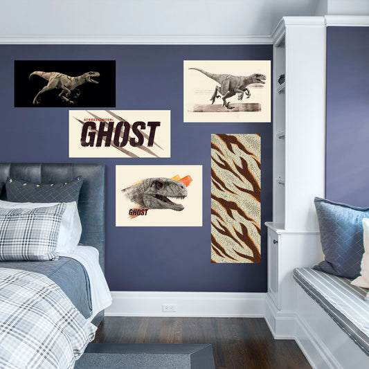 Jurassic World Dominion: Ghost Atrociraptor Collection        - Officially Licensed NBC Universal Removable     Adhesive Decal