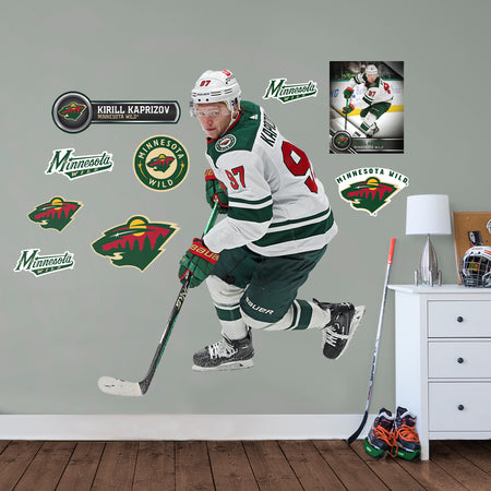 Minnesota Wild: Kirill Kaprizov 2021 Poster - NHL Removable Adhesive Wall Decal Giant 36W x 48H