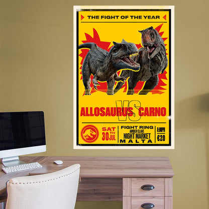 Jurassic World Dominion: Fight of the Year Poster - Officially Licensed NBC Universal Removable Adhesive Decal