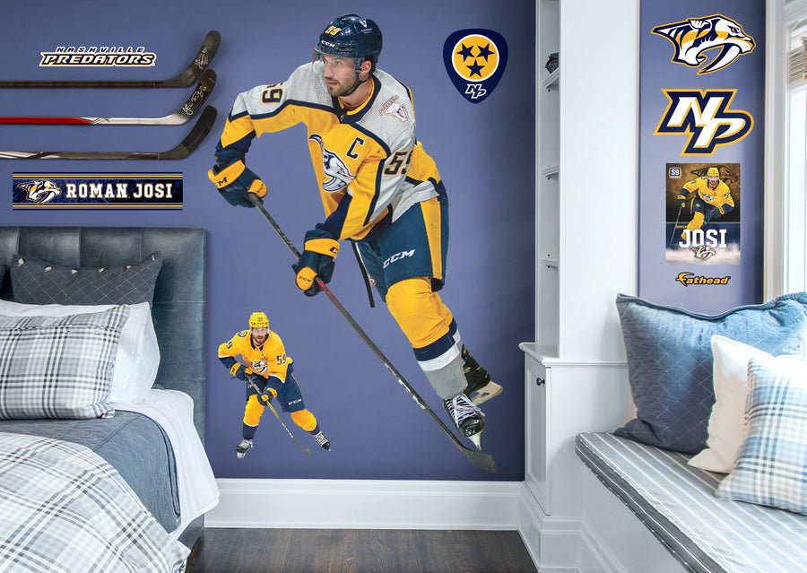 Roman Josi - RealBig Reverse Retro Collection - Official NHL - Nashville Predators - Reusable Vinyl Wall Decals