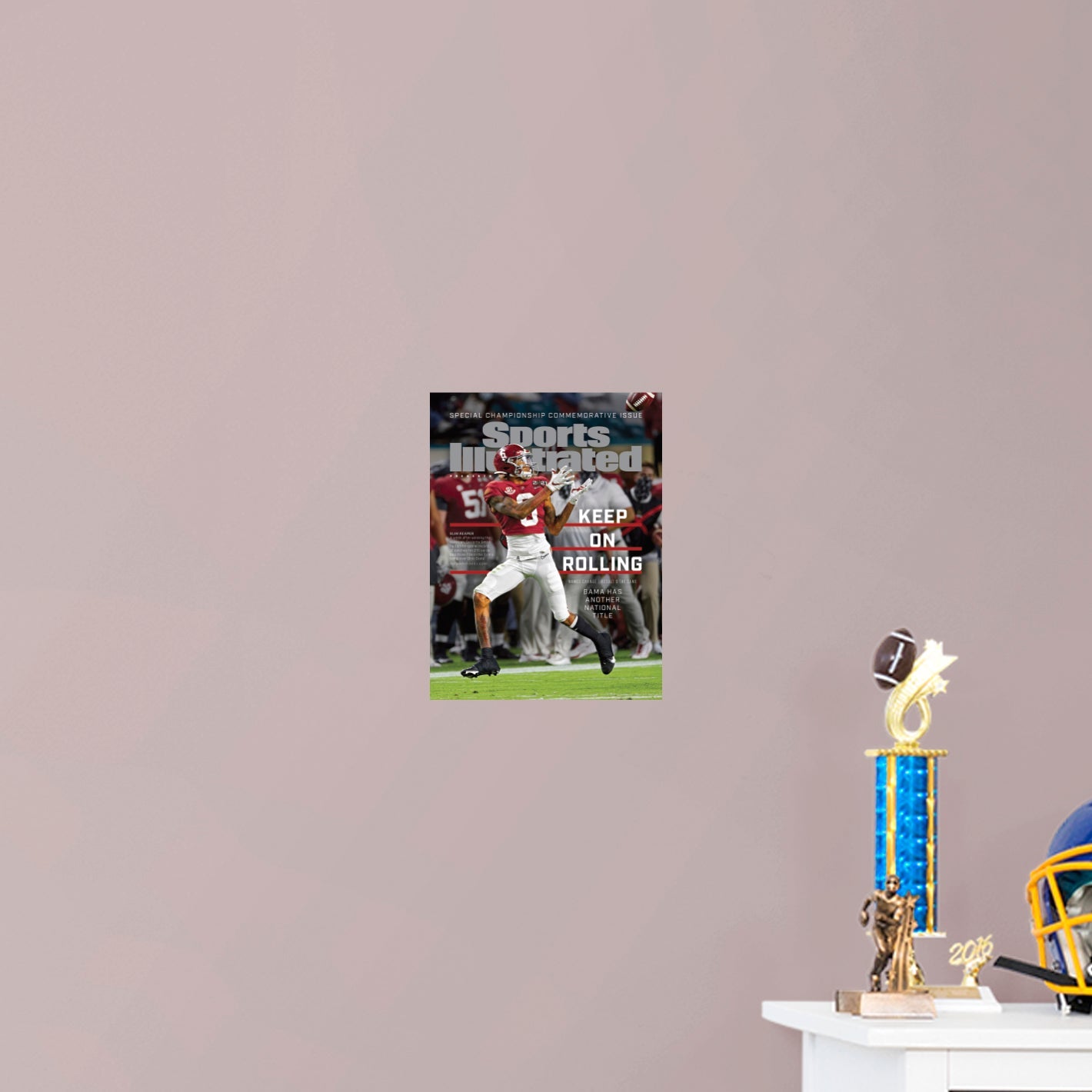Alabama Crimson Tide: DeVonta Smith January 2021 Championship Commemorative Sports Illustrated Cover - Officially Licensed NCAA Removable Adhesive Decal