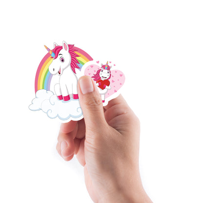 Sheet of 5 -Mythical Creatures: Unicorn Pink Minis        -   Removable    Adhesive Decal