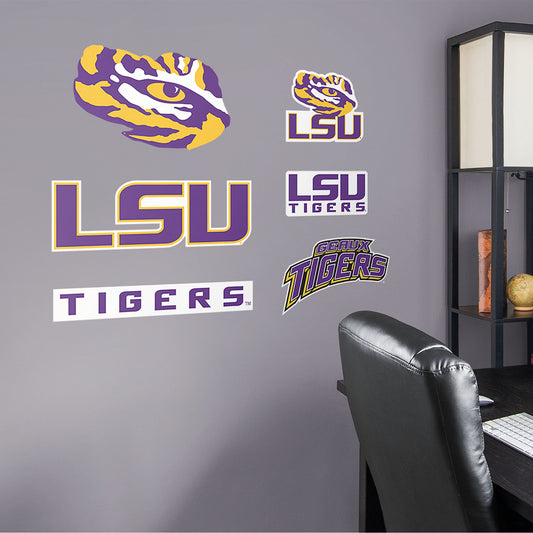 LSU Tigers: Logo Assortment - Officially Licensed Removable Wall Decals