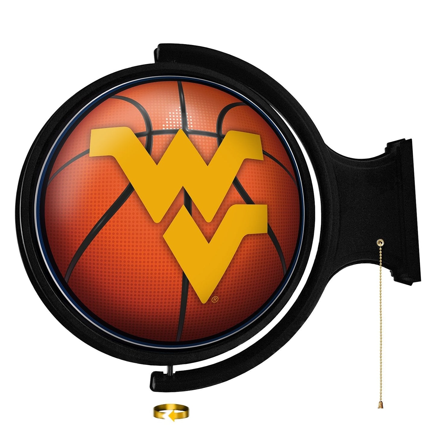 West Virginia Mountaineers: Basketball - Original Round Rotating Lighted Wall Sign - The Fan-Brand