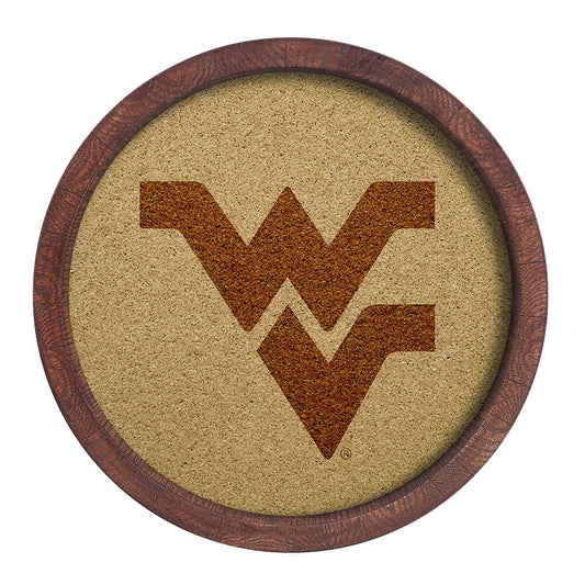 West Virginia Mountaineers: "Faux" Barrel Framed Cork Board - The Fan-Brand