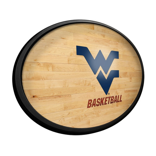 West Virginia Mountaineers: Hardwood - Oval Slimline Lighted Wall Sign - The Fan-Brand