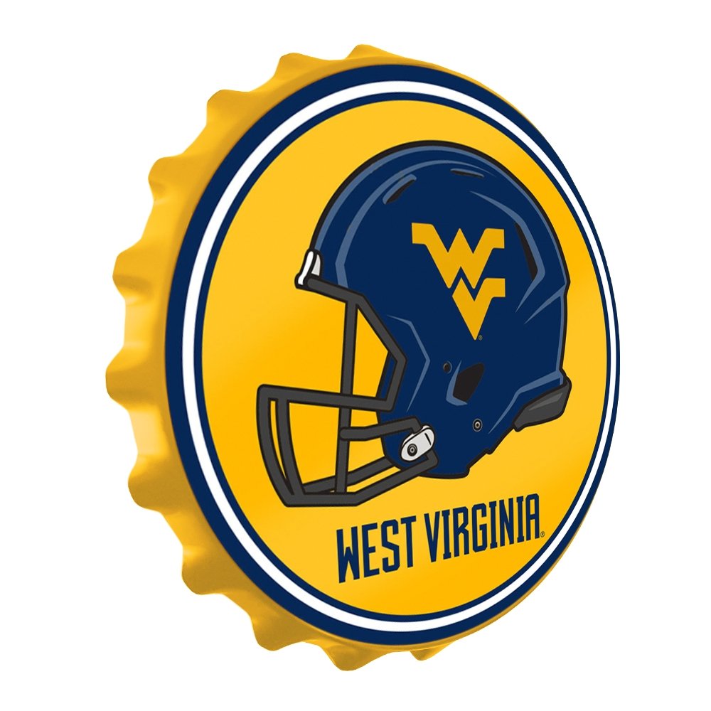 West Virginia Mountaineers: Helmet - Bottle Cap Wall Sign - The Fan-Brand