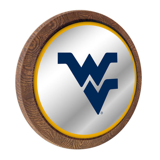 West Virginia Mountaineers: Mirrored Barrel Top Mirrored Wall Sign - The Fan-Brand