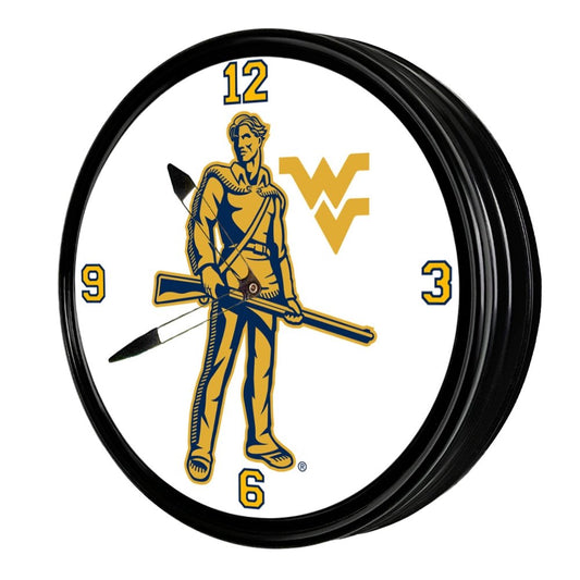 West Virginia Mountaineers: Mountaineer - Retro Lighted Wall Clock - The Fan-Brand