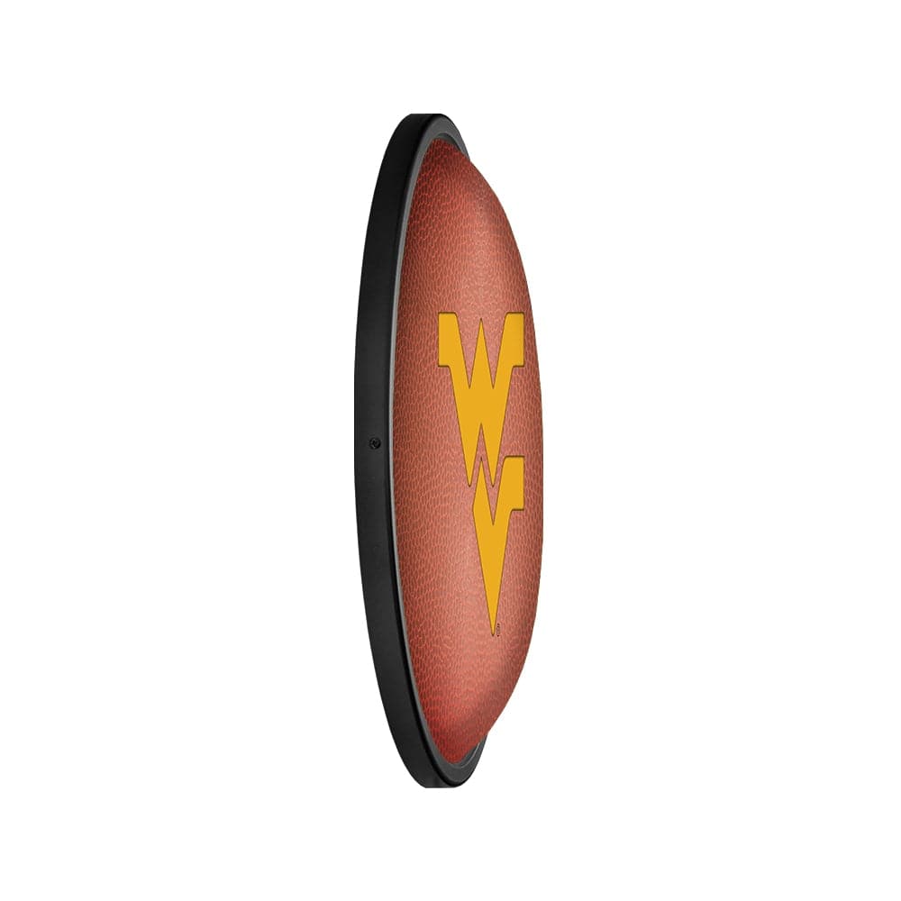 West Virginia Mountaineers: Pigskin - Oval Slimline Lighted Wall Sign - The Fan-Brand