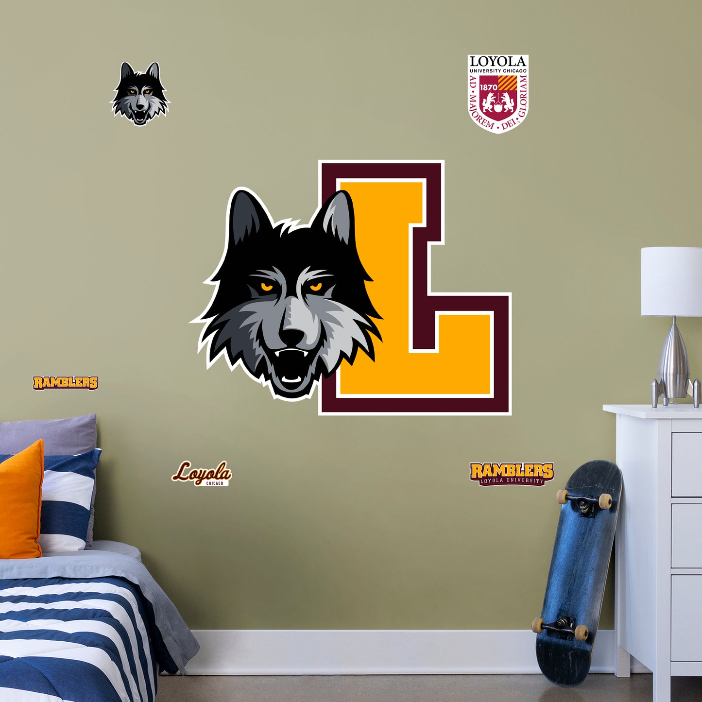 Loyola Chicago Ramblers  RealBig Logo  - Officially Licensed NCAA Removable Wall Decal