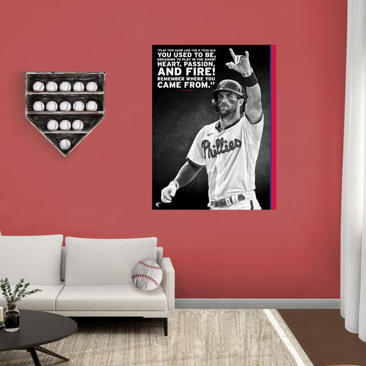 Philadelphia Phillies: Bryce Harper  Inspirational Poster        - Officially Licensed MLB Removable     Adhesive Decal
