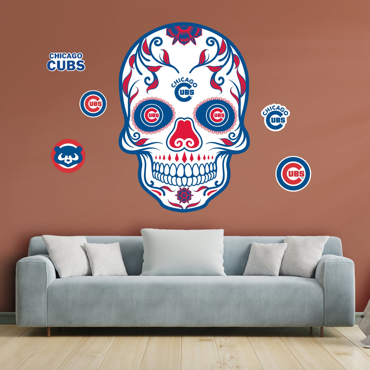 Chicago Cubs:  2022 Skull        - Officially Licensed MLB Removable     Adhesive Decal