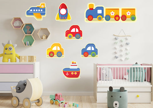 Nursery:  Color Block Toys Collection        -   Removable Wall   Adhesive Decal